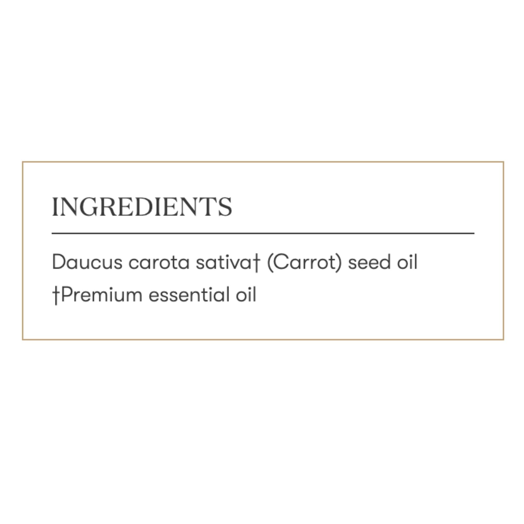 Natural ingredients focus with Carrot Seed Oil complements clean skincare routines.