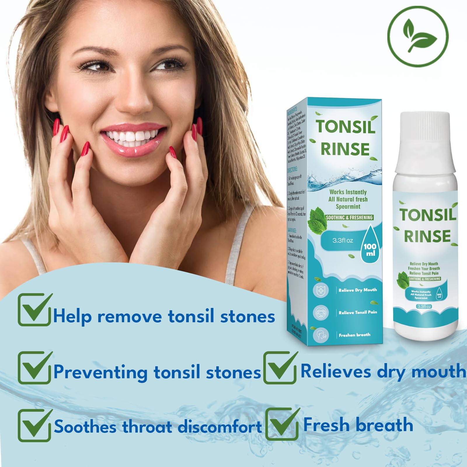 Close-up of natural ingredients: aloe vera, chamomile, menthol, and goldenseal