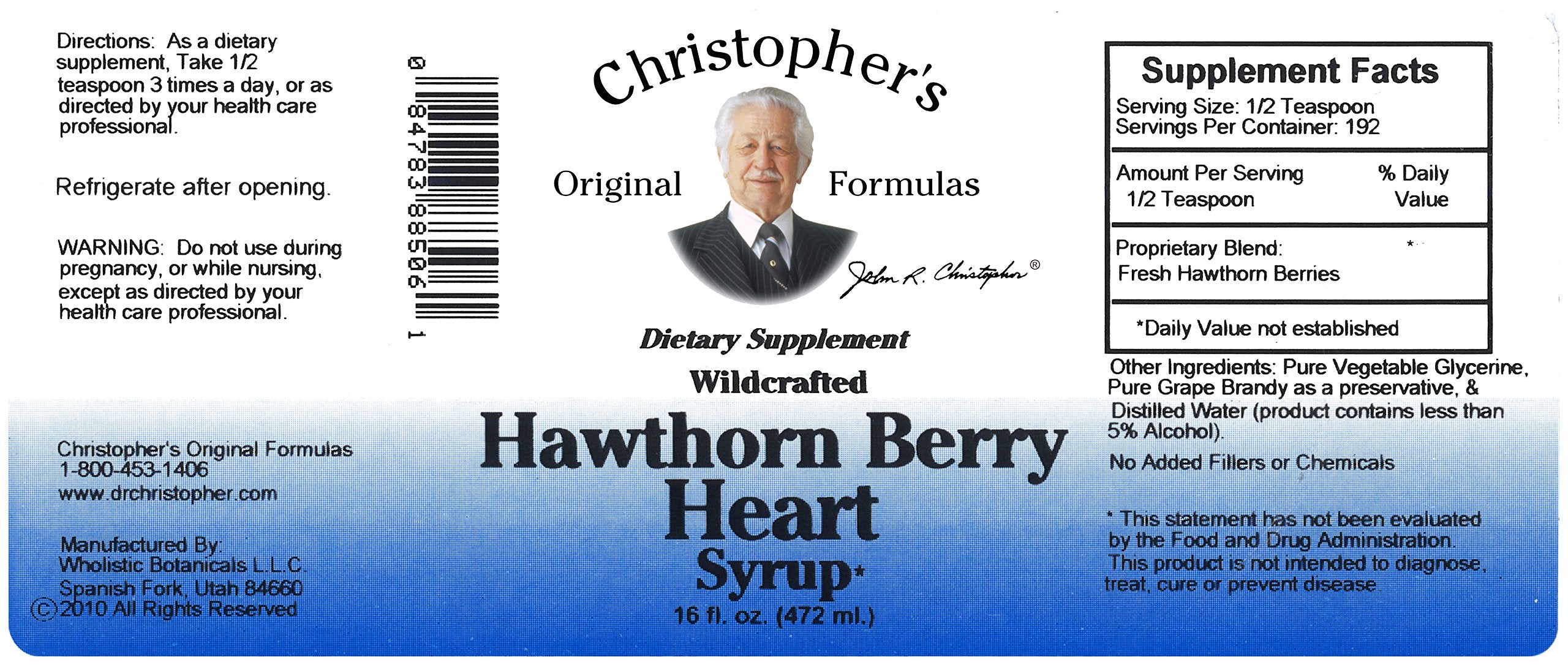 Natural, additive-free hawthorn syrup ingredients for heart health