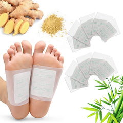 Natural ingredients label on foot pads packaging
