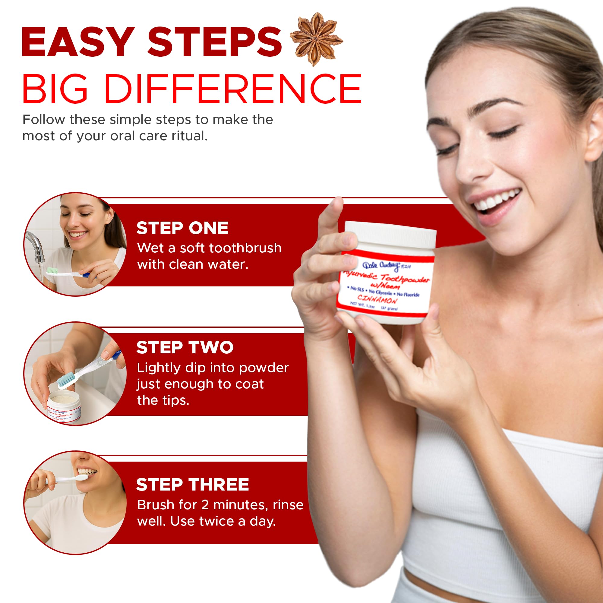 Natural ingredients including turmeric, aloe vera, and ginger