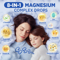Natural lemon-taste magnesium drops label