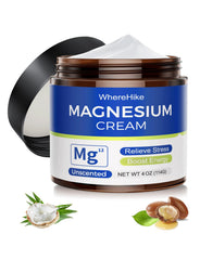 Dermatologist-tested unscented magnesium cream applied to skin