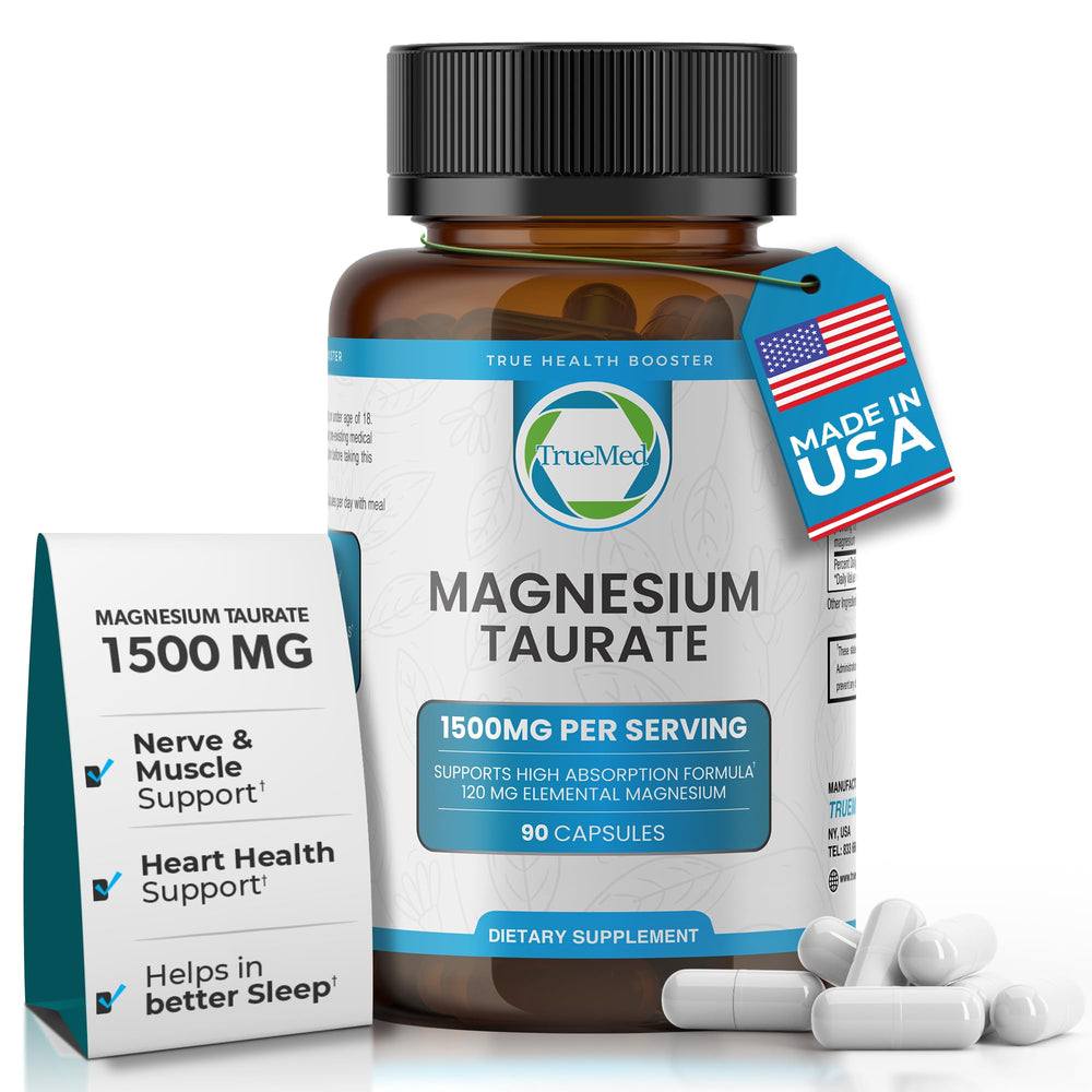 Bottle of Natural Magnesium Taurate 1500 mg – 90 capsules
