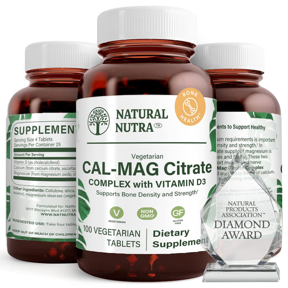 Natural Nutra Cal-Mag Citrate with Vitamin D3 bottle front view