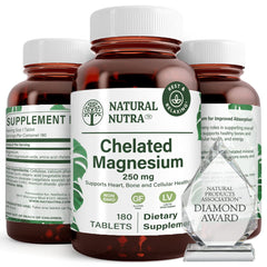 Bottle of Natural Nutra Chelated Magnesium Oxide 250 mg