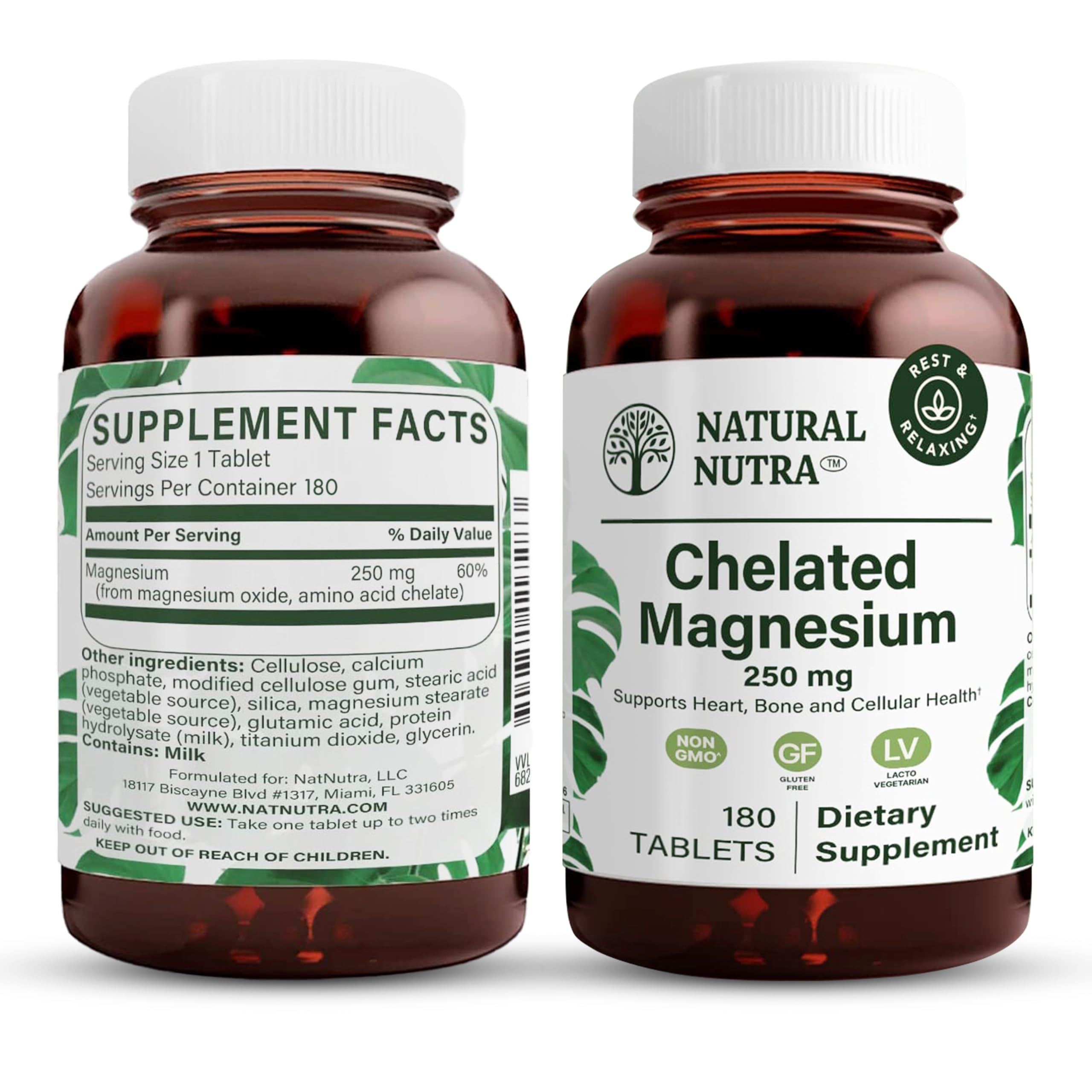 Tablets of Natural Nutra Chelated Magnesium Oxide 250 mg