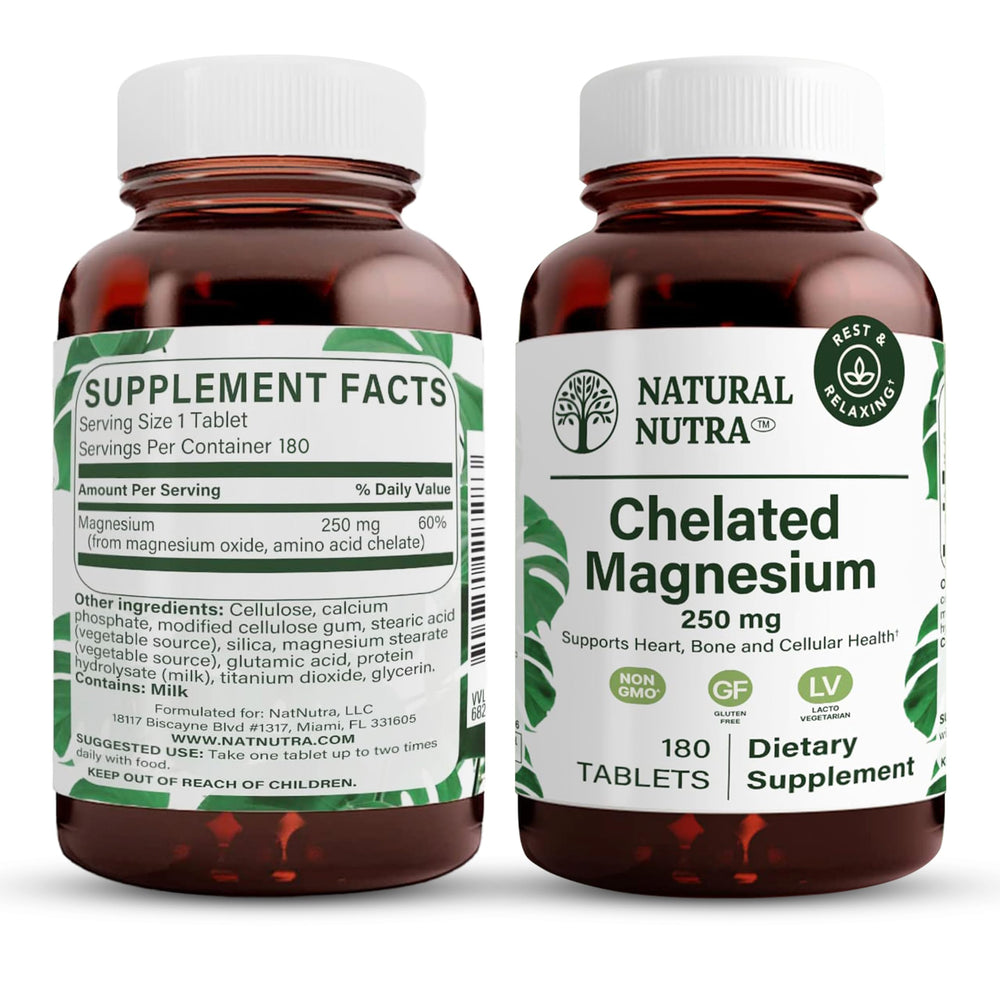 Tablets of Natural Nutra Chelated Magnesium Oxide 250 mg