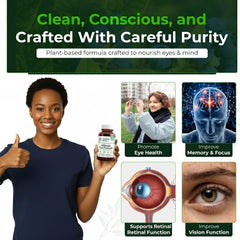 Bottle labeled Daily Vision Support with capsules
