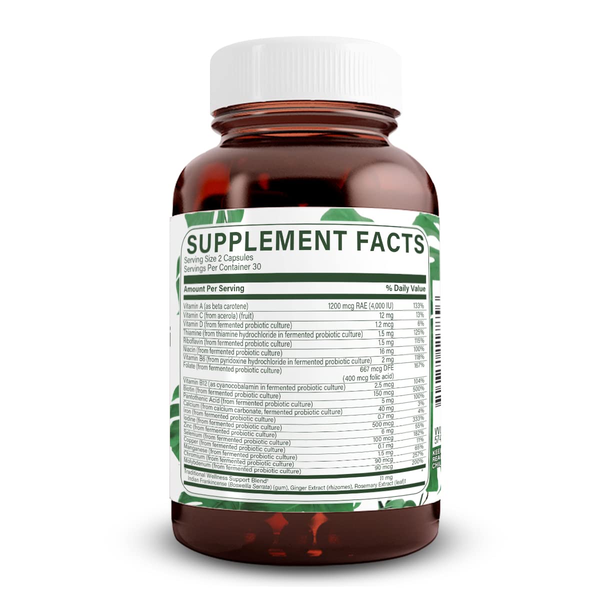 Close-up of the Natural Nutra multivitamin label