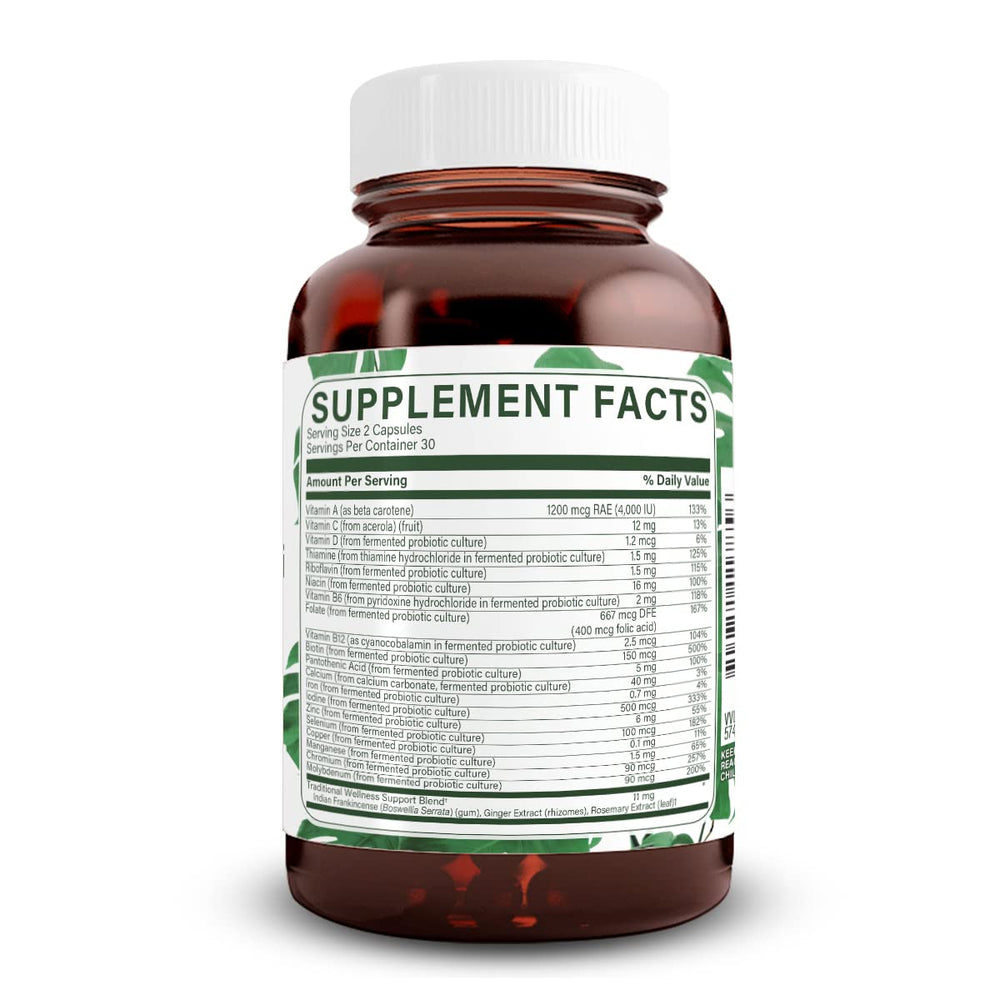 Close-up of the Natural Nutra multivitamin label