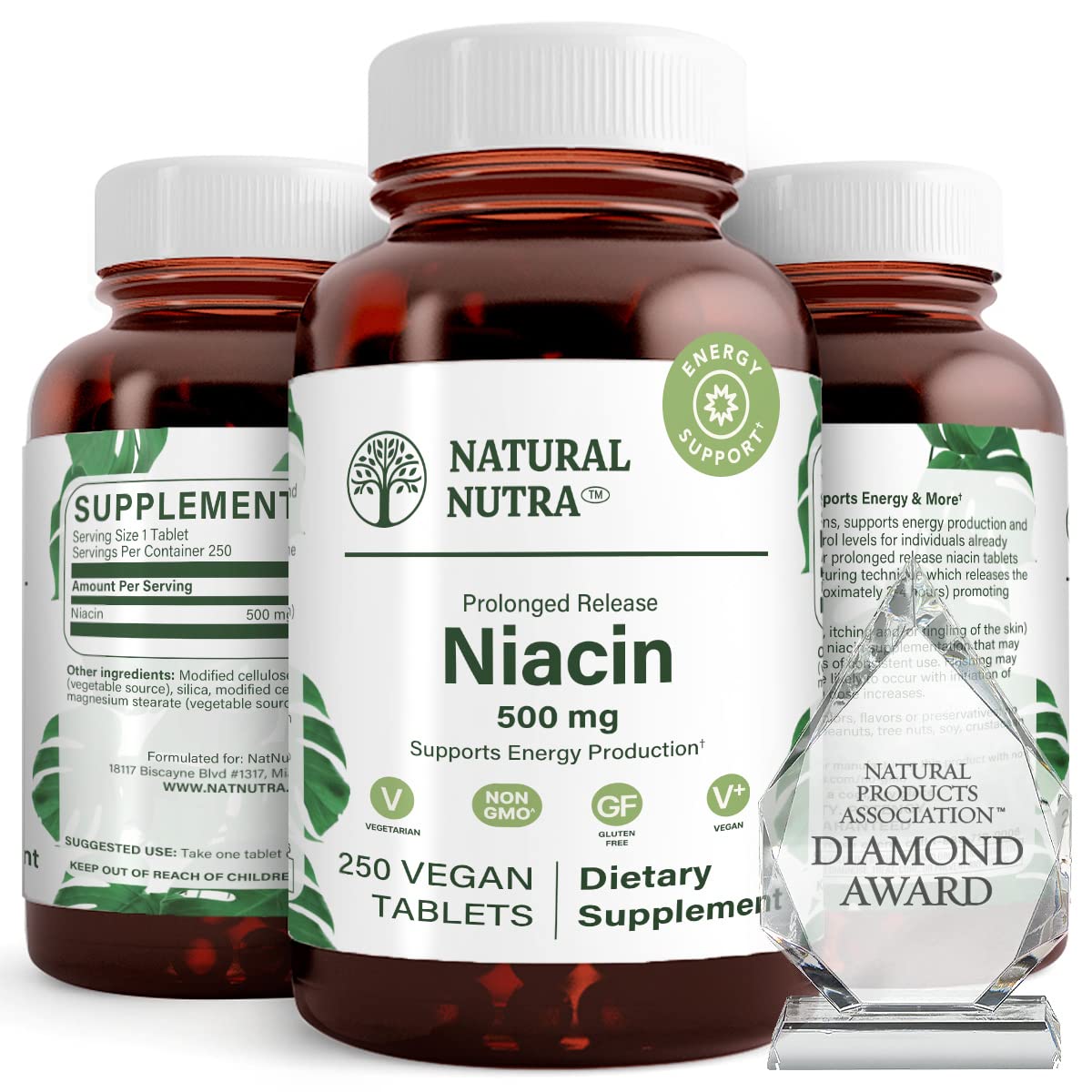 Natural Nutra Niacin 500mg Time-Release bottle