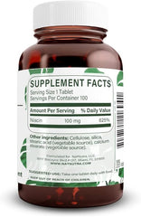 Close-up view of Niacin tablets