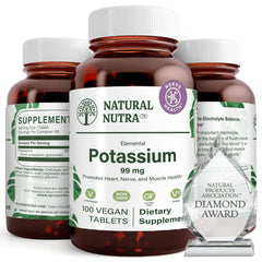 Natural Nutra Potassium Gluconate 99 mg vegan tablets bottle