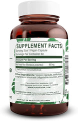 Back panel with supplement facts for Natural Nutra Red Yeast Rice Extract 2-pack