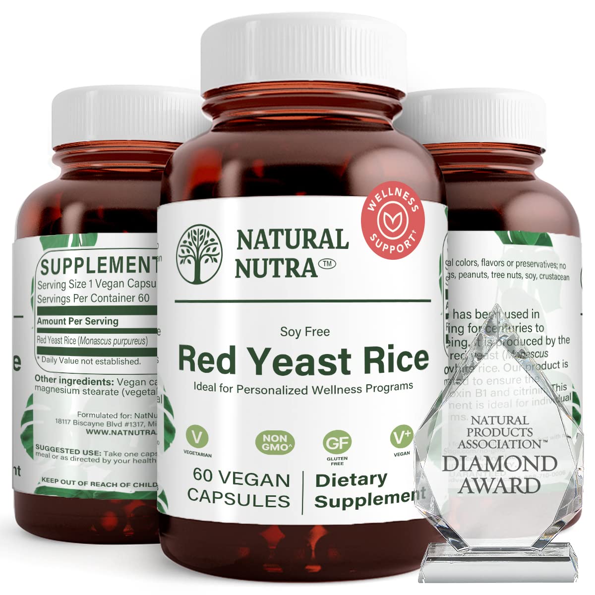 Front view of Natural Nutra Red Yeast Rice Extract 2-pack