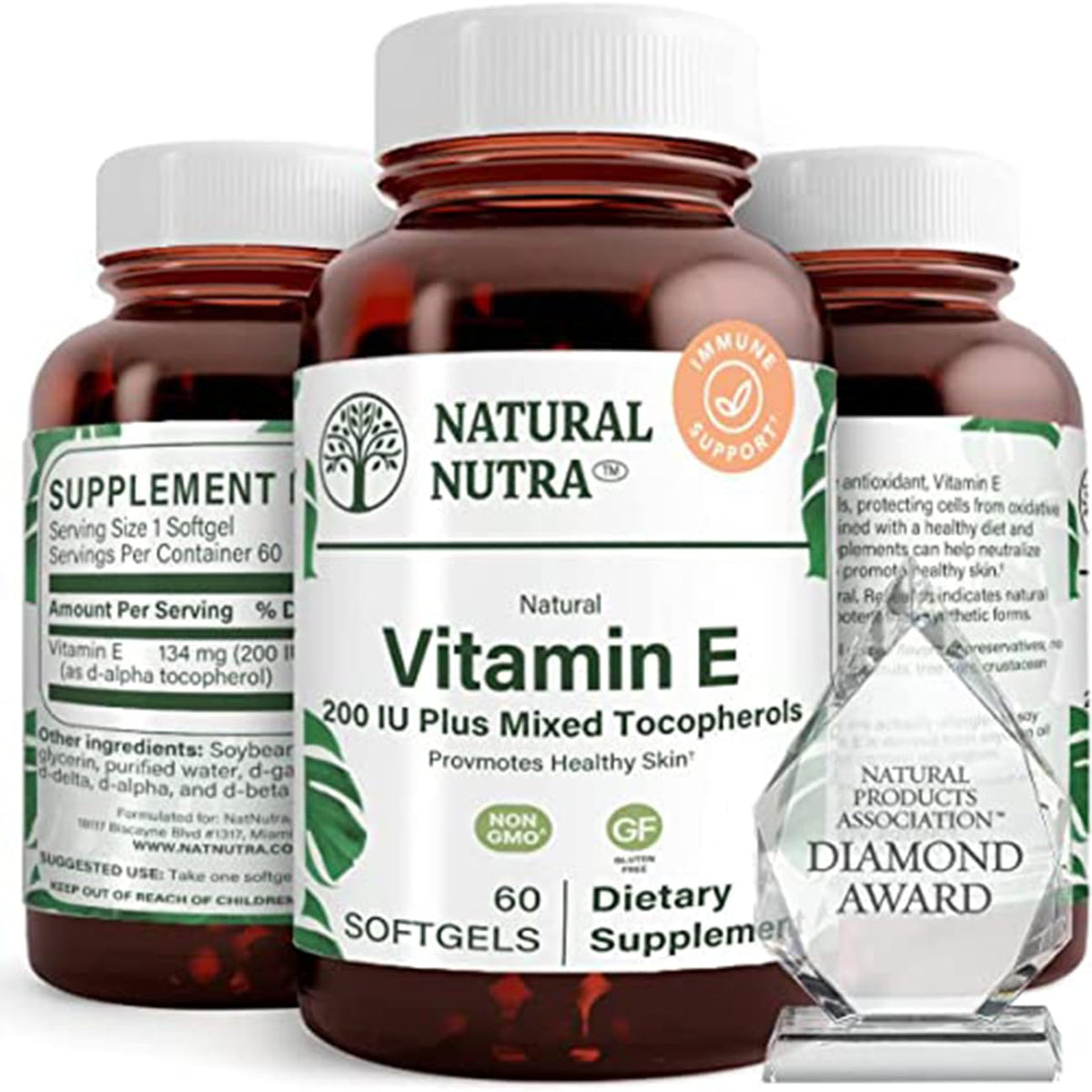 Natural Nutra Vitamin E 200 IU Softgels bottle