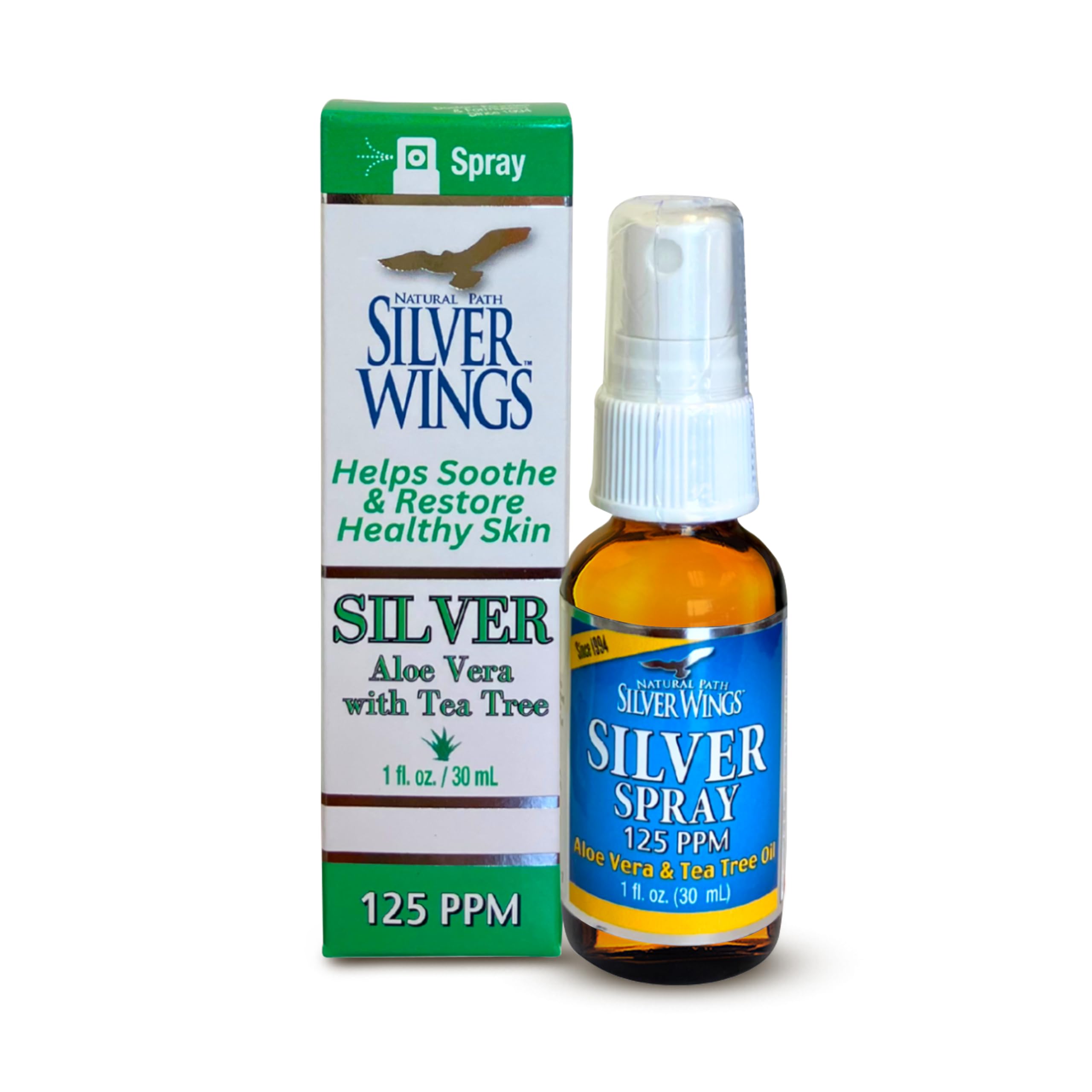 Natural Path Silver Wings 125ppm 1oz bottle – front view