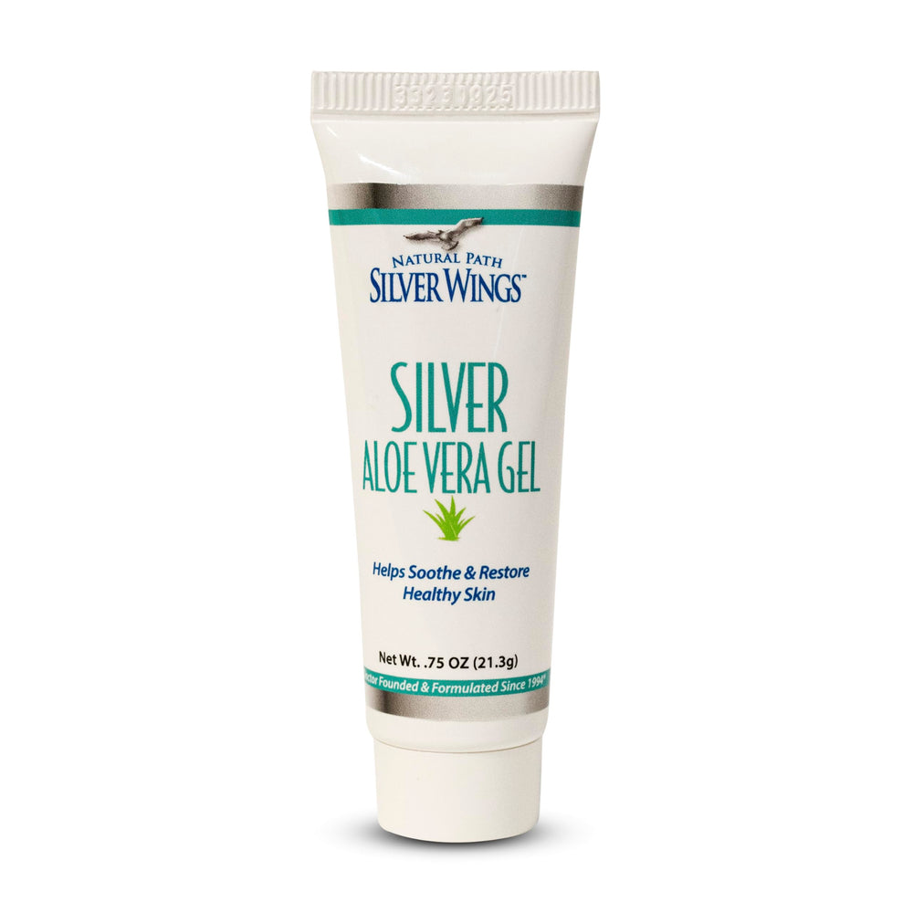 Hero image: Natural Path Silver Wings 200ppm Silver with Aloe Vera Gel 0.75 oz bottle