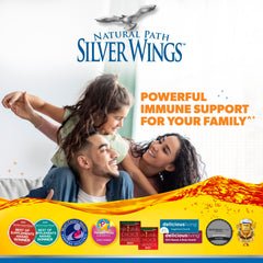 Natural Path Silver Wings colloidal silver product boxed with lab tested quality