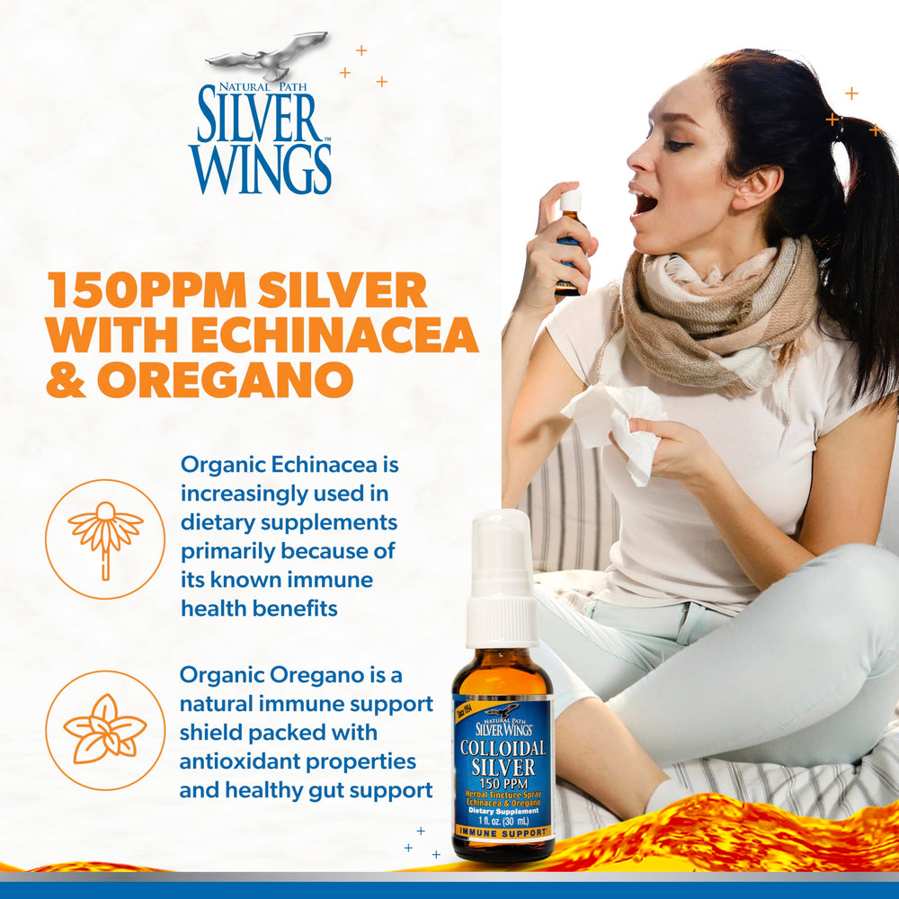 Echinacea and oregano herbal ingredients blended with colloidal silver