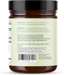 Natural Rems Sea Moss Gummies amber bottle with label highlights premium ingredients for daily wellness