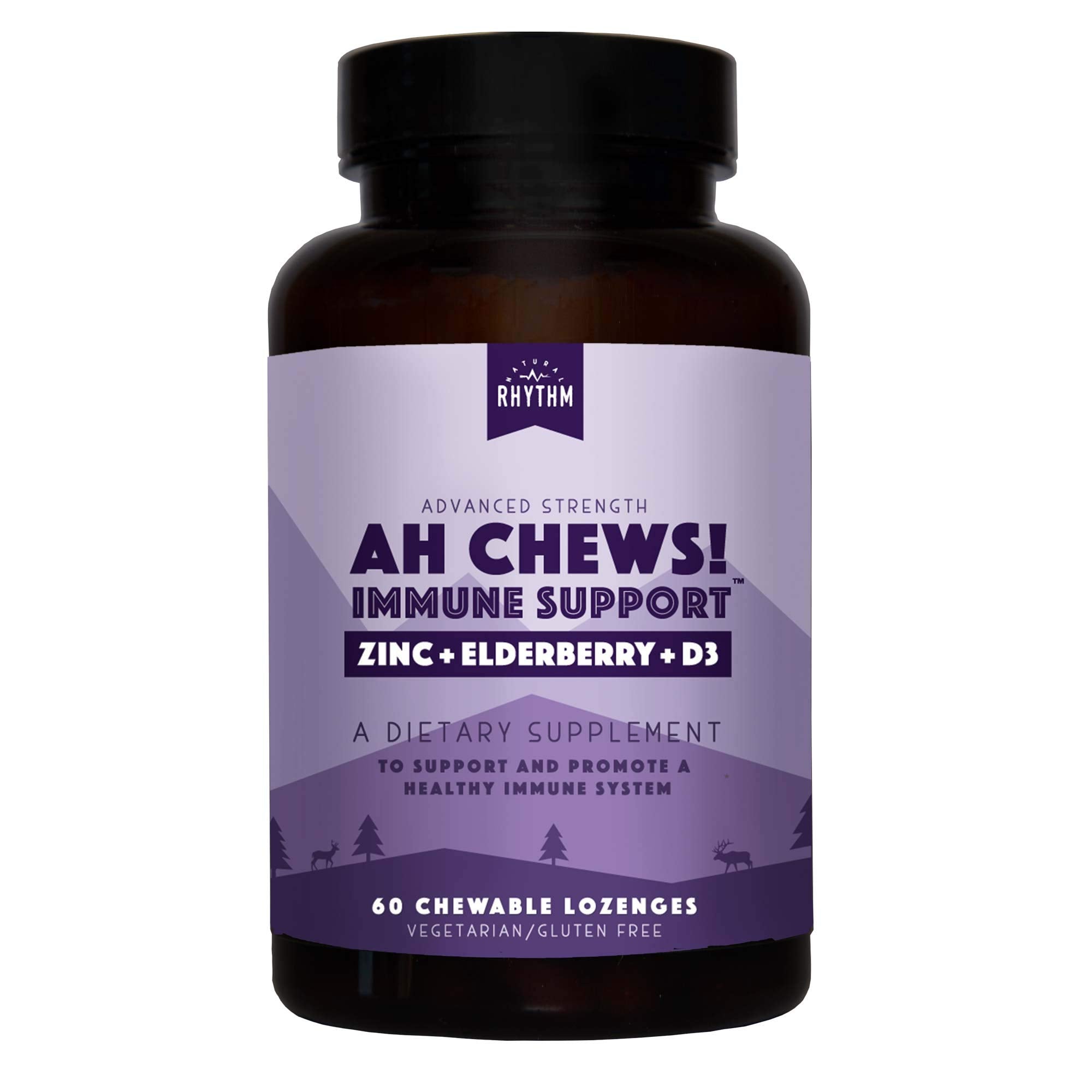 Front packaging of Natural Rhythm Ah Chews! Immune Booster Lozenges