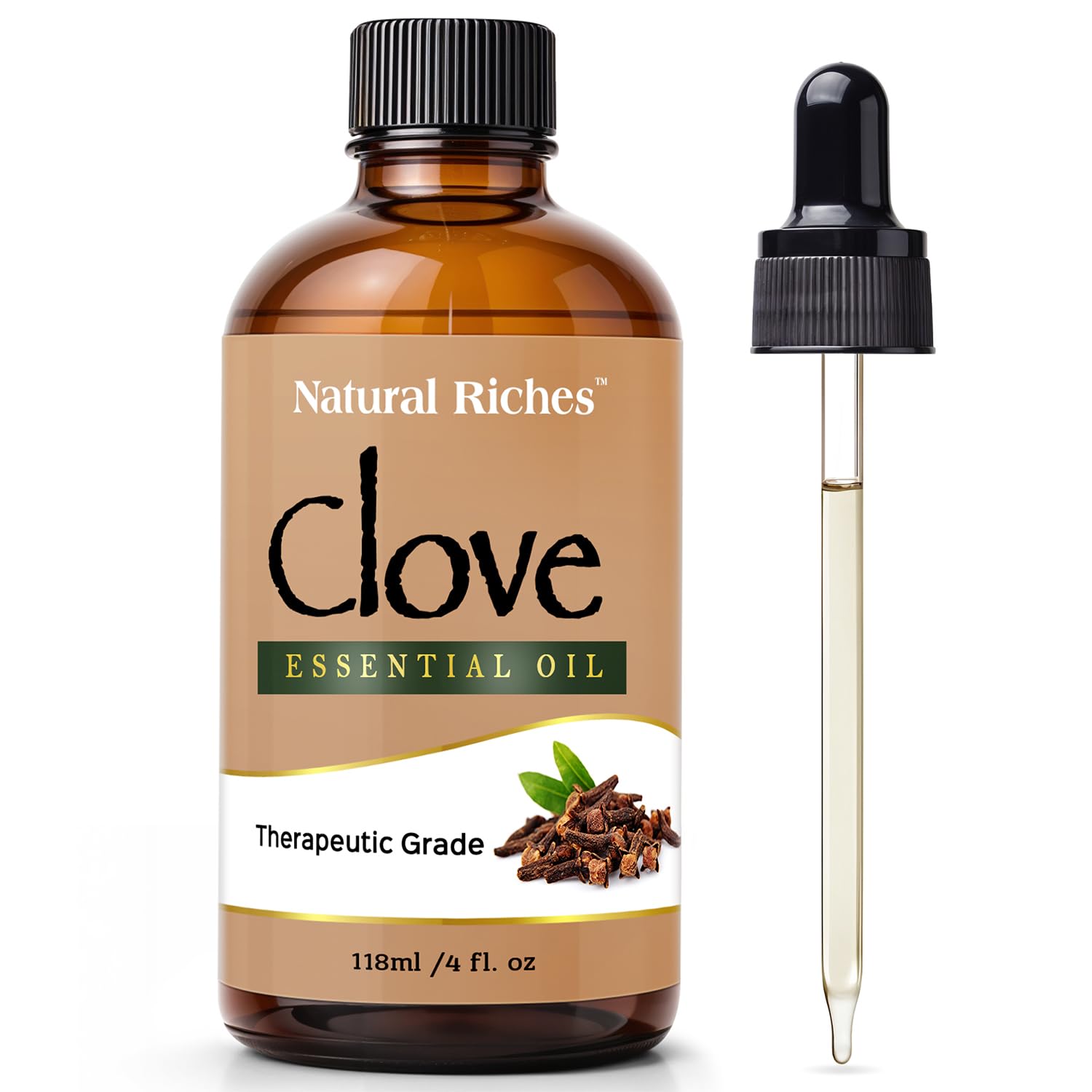 4 oz bottle of Natural Riches Clove Essential Oil