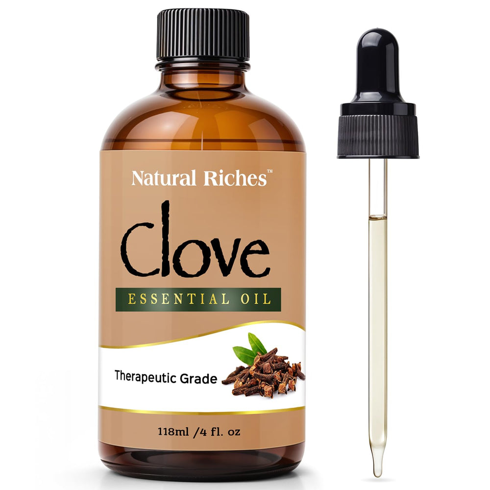 4 oz bottle of Natural Riches Clove Essential Oil