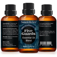 Close-up of Cinnamon, Clove, Eucalyptus, Lemon and Rosemary oils