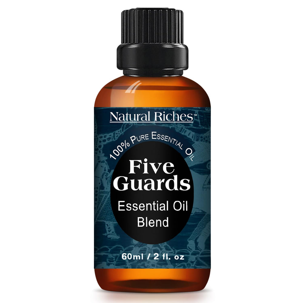 Natural Riches Five Guards essential oil blend bottle 2oz
