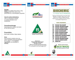 Natural and safe ingredients for Schussler cell salts