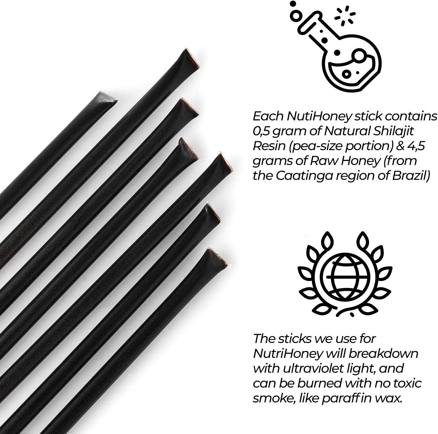 7-stick pouch of NATURAL SHILAJIT Honey Sticks