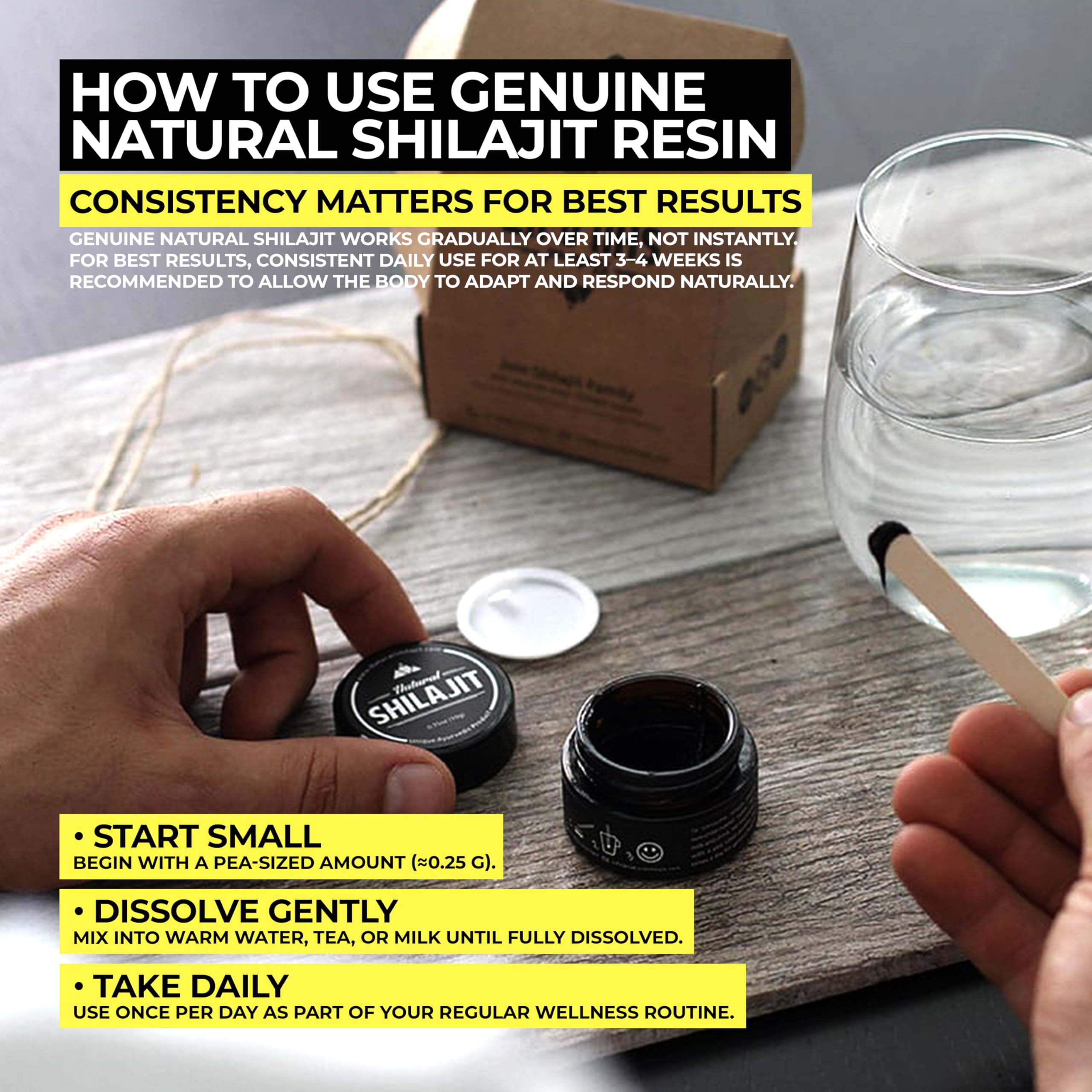 NATURAL SHILAJIT resin gift box suggests premium gifting for enthusiasts.