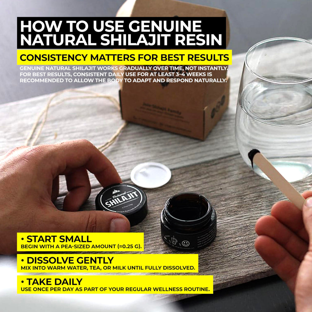 NATURAL SHILAJIT resin gift box suggests premium gifting for enthusiasts.