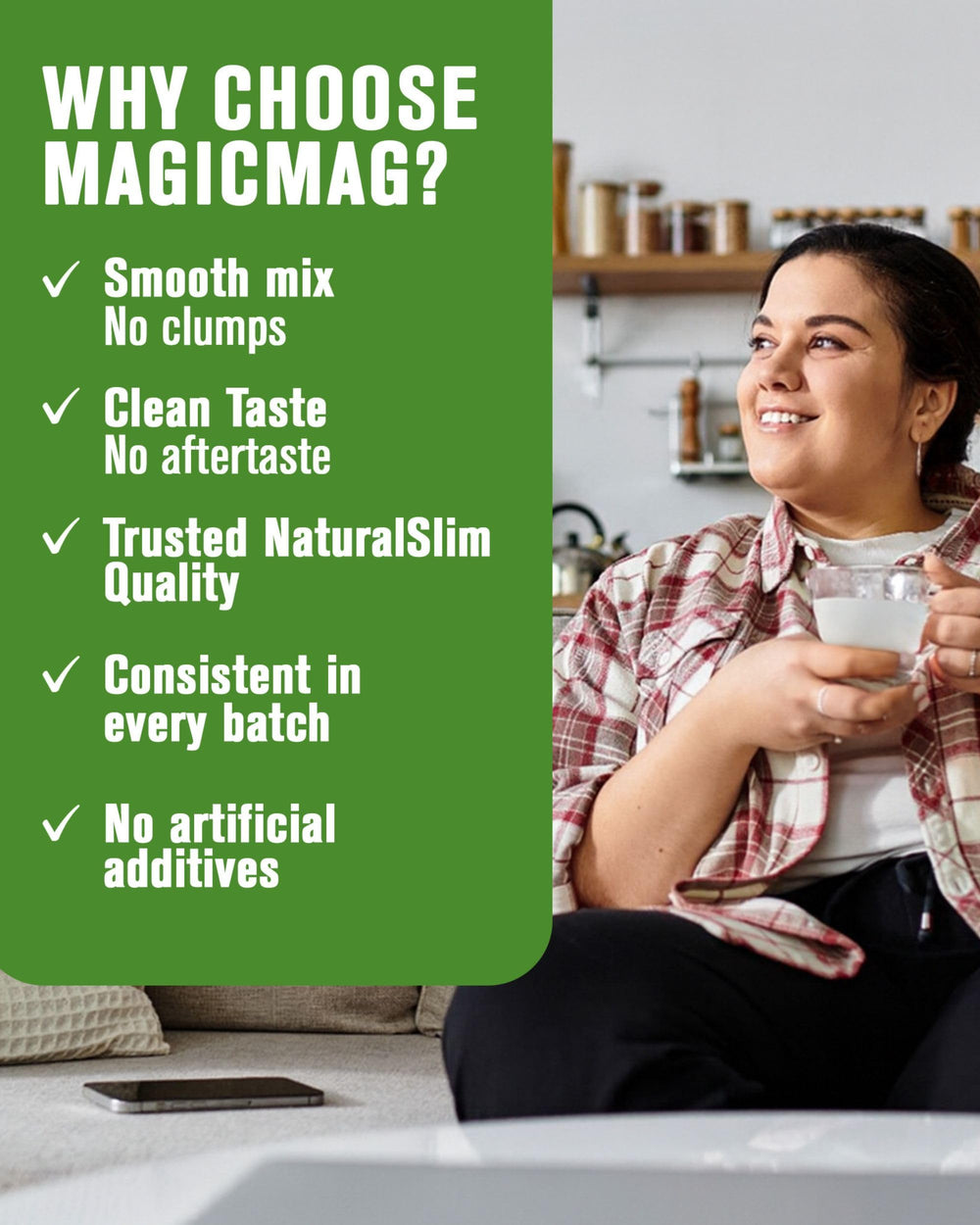 MagicMag being stirred into water, juice, or smoothie