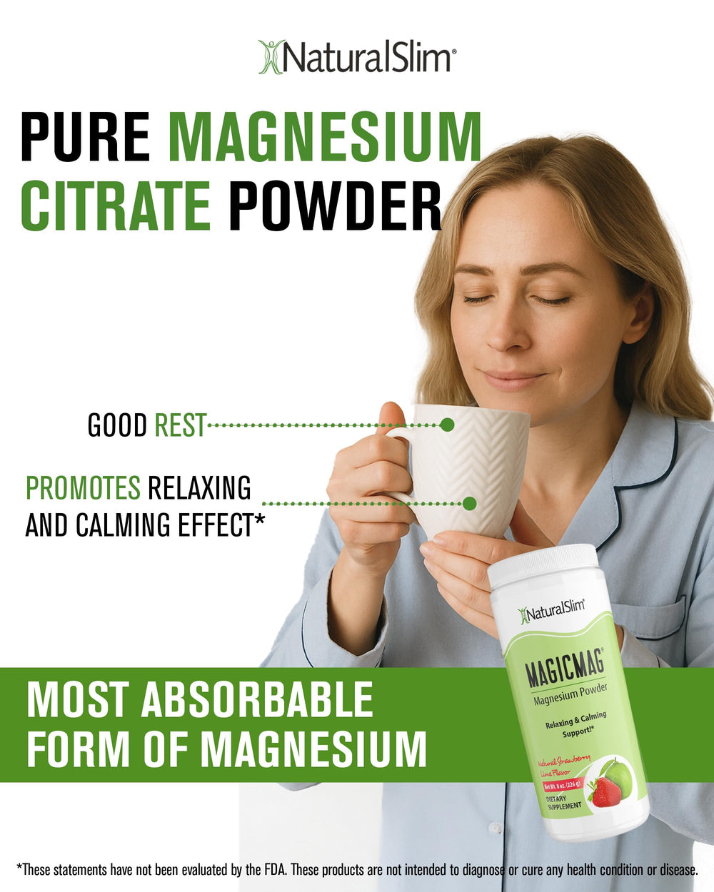 Nutrition label indicating no added sugar on MagicMag Strawberry Lime
