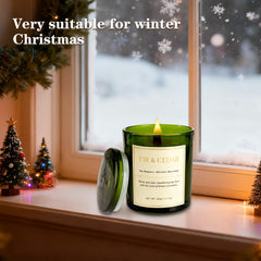 Natural soy wax candle highlighting long burn time.
