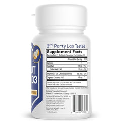 Bottle of NATURAL STACKS Vitamin D softgels