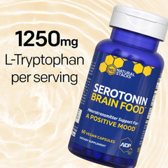 Natural Stacks Serotonin bottle top view highlighting easy daily use.