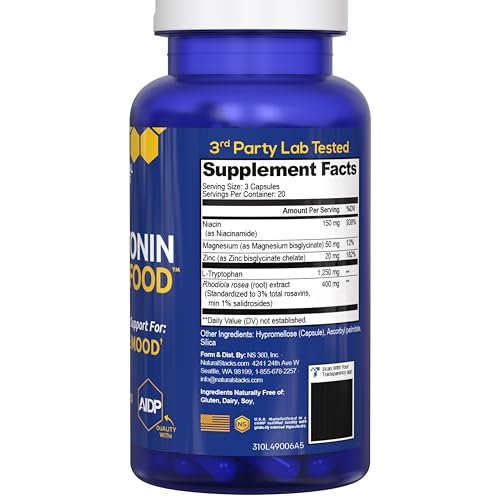 Natural Stacks Serotonin bottle in a lifestyle setting for calm, focused days.
