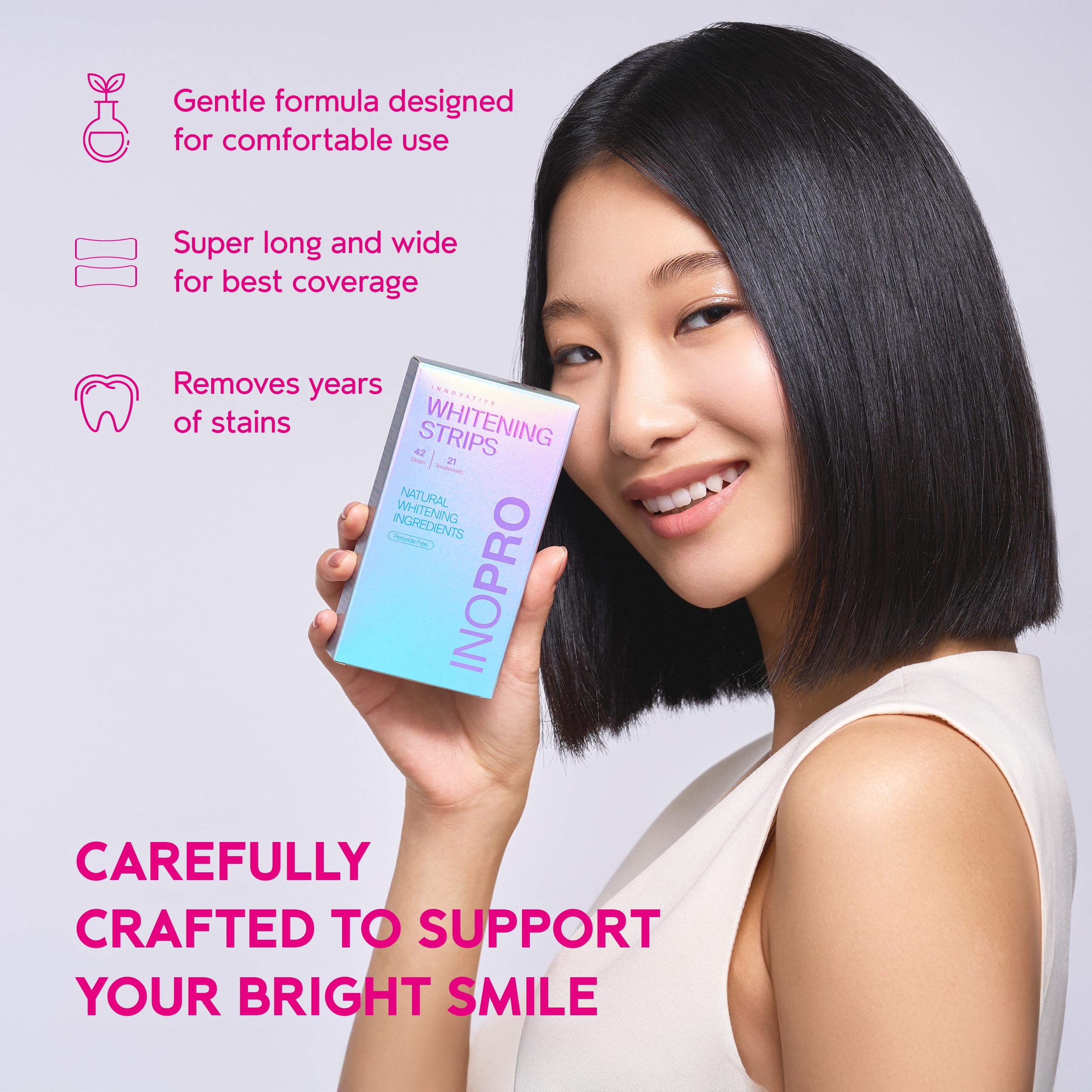 SLS-free and alcohol-free whitening formula with enamel-safe whitening