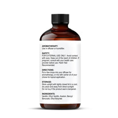 Natural vanilla oil bottle with label