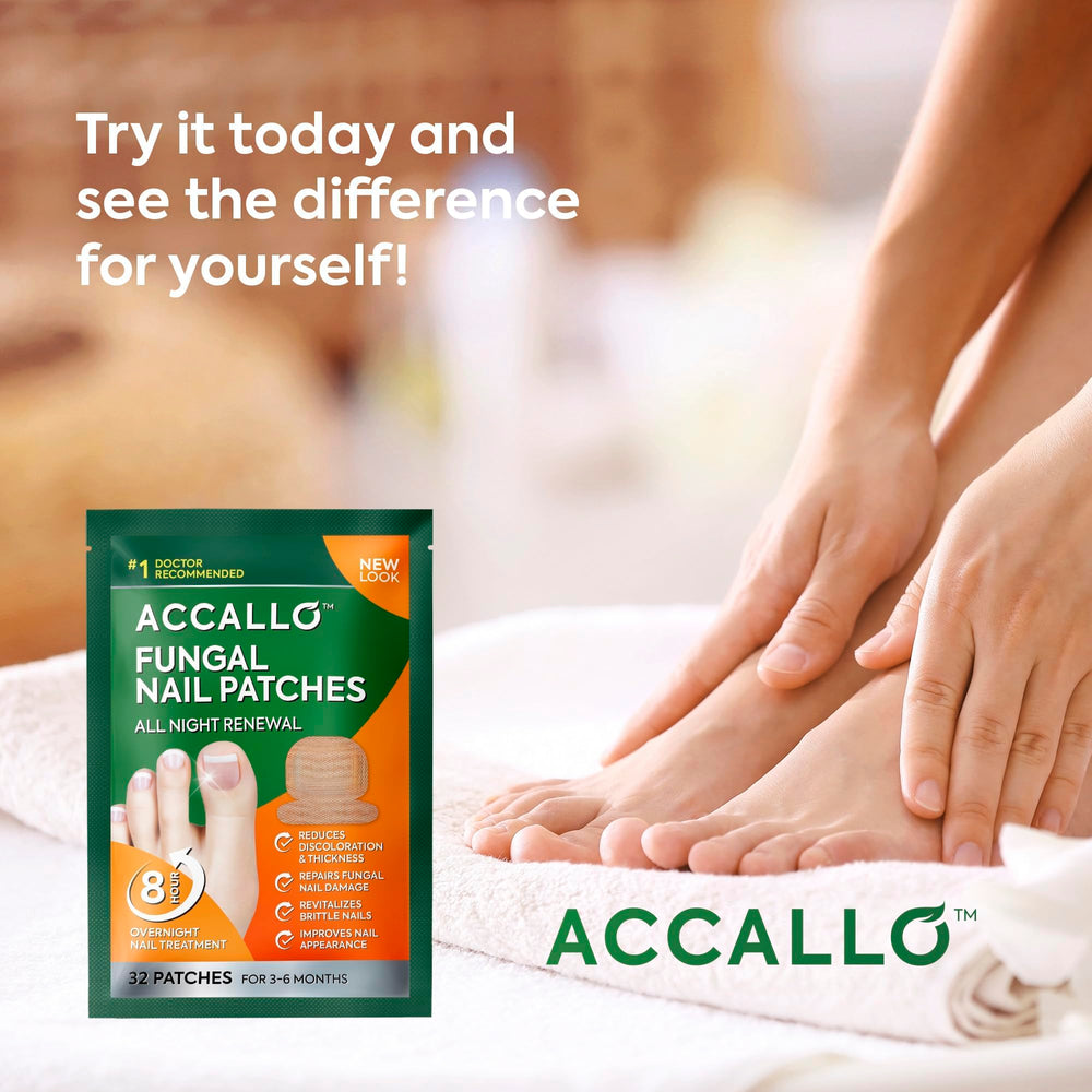 Natural Vine patches in use on nails for convenient nightly care.