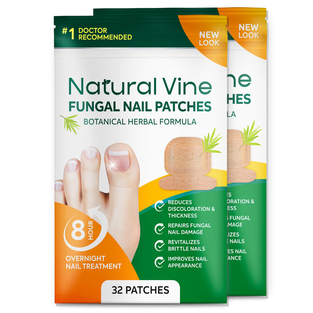 Natural Vine patches overnight renewal on nails for fungal care.