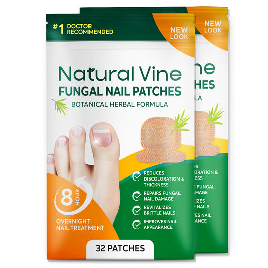 Natural Vine patches overnight renewal on nails for fungal care.