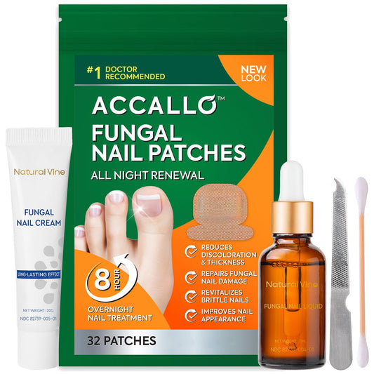 Natural Vine patches 32pcs for targeted toenail treatment.