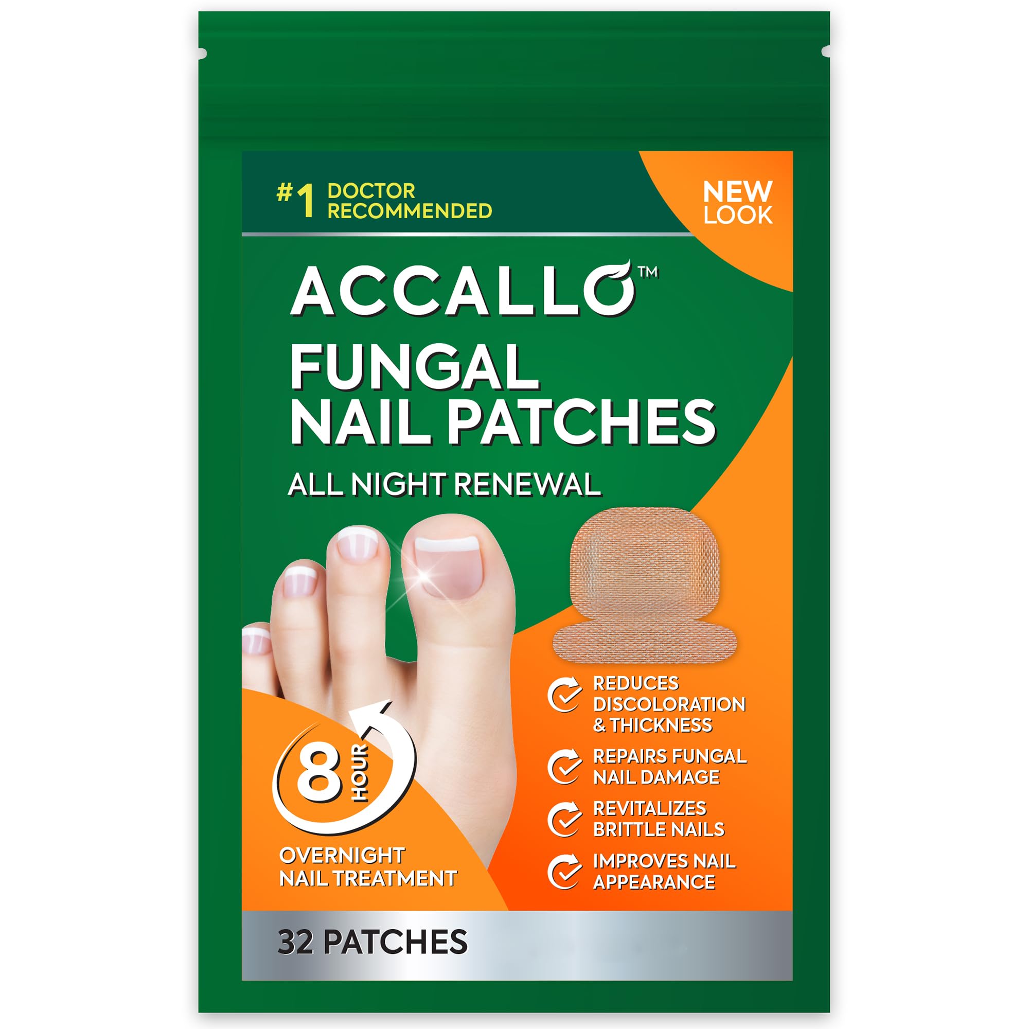 Natural Vine toenail fungus patches pack shows individual strips for at-home treatment.