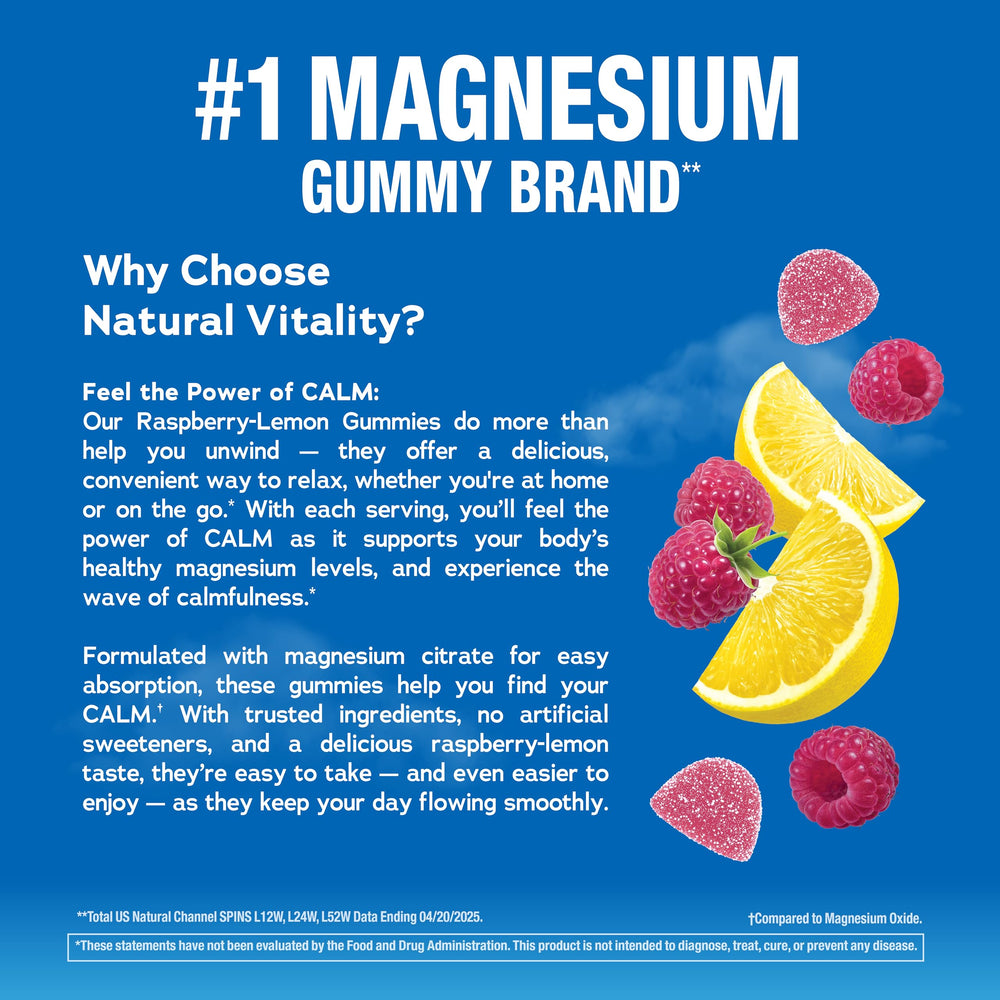 Ingredients panel showing magnesium citrate and natural flavors