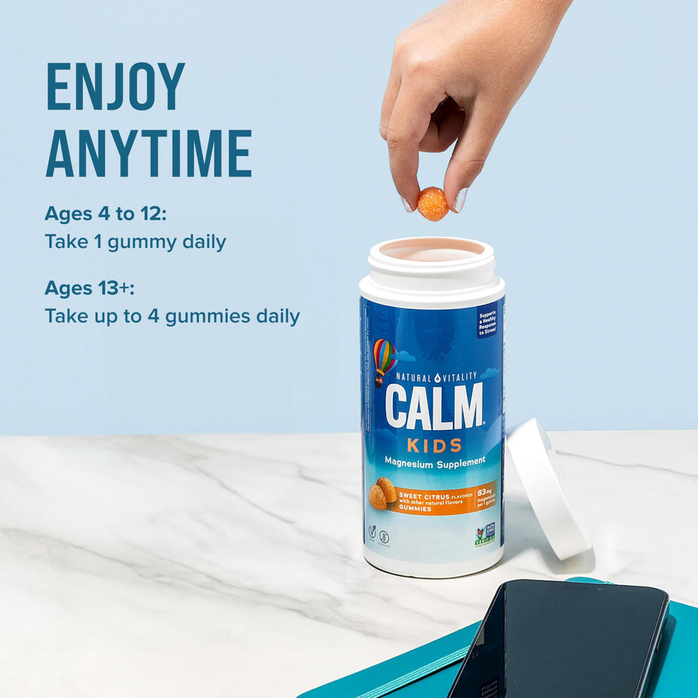 Ingredients showing magnesium citrate in CALM Kids Gummies
